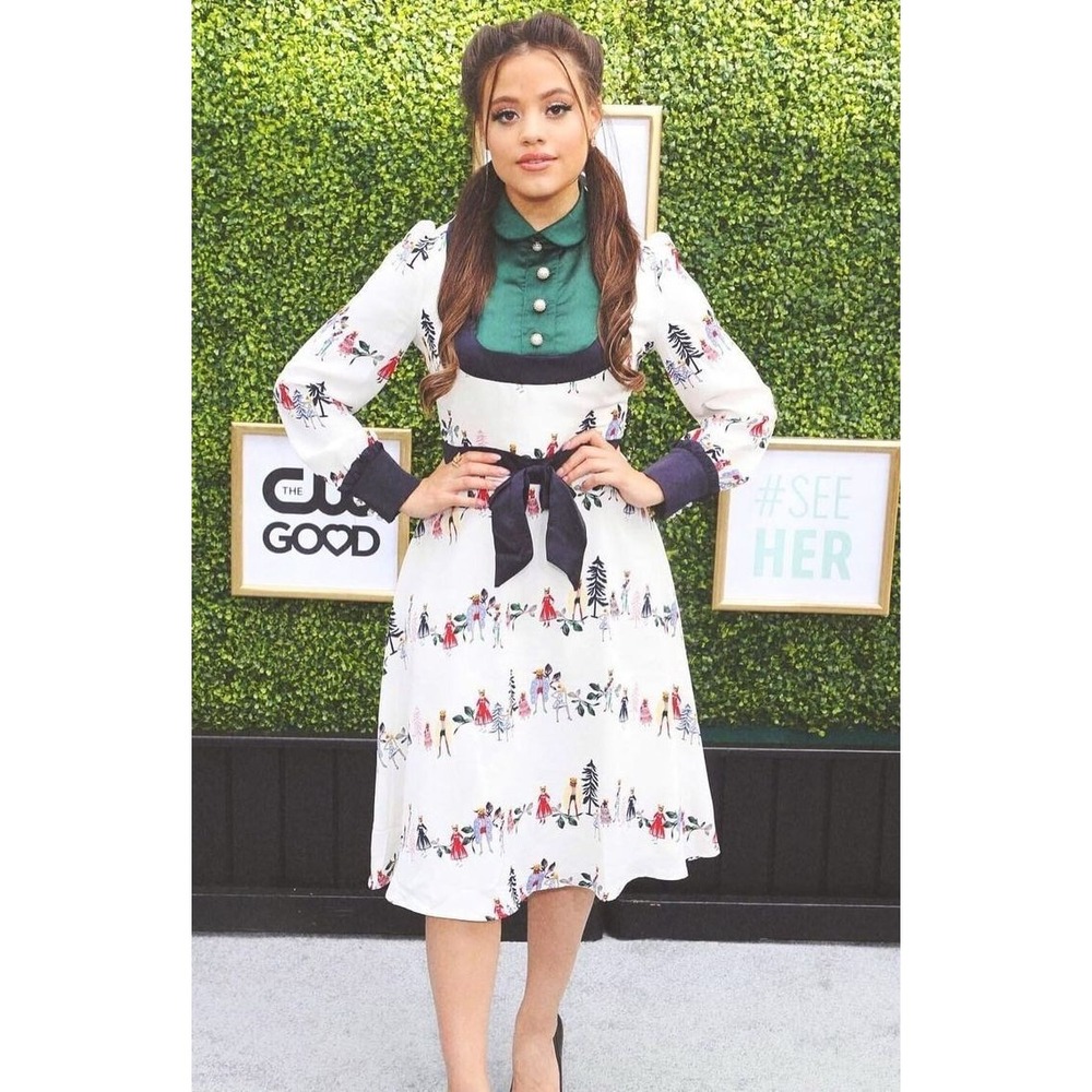 The Moon Folklore Print Midi Dress ASO Sarah Jeffery Cottagecore Modest Canada